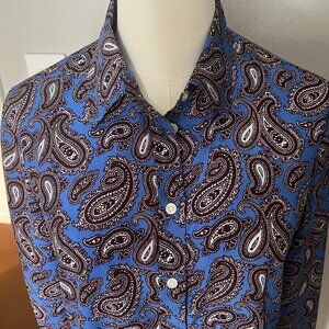 Banana Republic Blue Paisley Dillion Shirt--NWOT